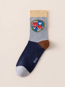1/5/10 Pairs Disney Men's Mid-Calf Socks, Maillard Color Palette Mickey Mouse, Autumn/Winter Christmas Fun Socks - Multicolor - View 17