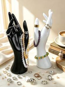 1pc Women's Hand-Shaped Bracelet Glove Ring Display Stand, Jewelry Display Rack, Display Clip, Suitable For Bracelets, Rings, Gloves, Women's Storage Organizer, Travel Essential Gift, Room Decor - Multicolor - View 1