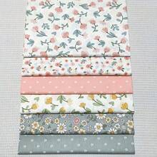 6 piezas de cuadrados de tela, cuadrados de tela acolchados con flores precortados para manualidades y patchwork - Multicolor - Ver 12