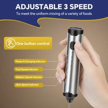 Lalayuan 1pc Mini Portable USB Rechargeable Stainless Steel Handheld Milk Frother & Egg Beater, Includes Charging Cable - View 4