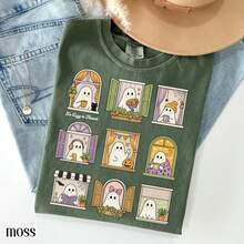 Spooky Halloween Ghost ® Shirt Too Cozy To Haunt Tee Bookish Librarian Reader TShirt - style2 - 查看 2