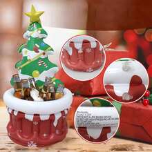 1pc Inflatable Santa Claus Cooler, Summer Cool Floating Ice Bucket For Drinks Storage, Birthday Party Supplies, Pool Accessories - Ice Bucket - View 5