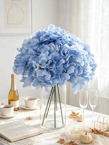 5/12/150pcs Artificial Hydrangea Flowers, Faux Hydrangea With Stems And Artificial Flower Heads, Suitable For Home Wedding Party, Wreath, Bridal Bouquet Decoration, Kitchen Accessories, Bathroom Accessories, Home Decor - Blue - View 1