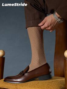 Men Crew Socks | Business & Everyday | Versatile Dress Socks | Comfortable Nylon | All-Match Style - Khaki - View 4