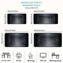 1 X Soccer Field Blueprint Pattern Mouse Pad (Gaming Keyboard Accessory / Office & Esports Desk Mat); Made Of Polyester Fiber With A Non-Slip Rubber Base; Features Precision Stitched Edges And Is Available In Multiple Sizes. - Mouse Pad - View 5