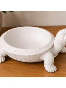 1pc White Turtle Storage Tray, Entryway Key Holder, Nordic Style Desktop Decor Ornament - Multicolor - View 5