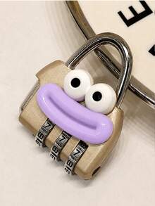1pc Combination Lock With Cute Sausage Lips And Big Eyes Pattern, Suitable For Gym Lockers, Luggage And Backpack Zippers Anti-Theft, Portable Colorful Metal Padlock, Compact And Durable, Anti-Theft Design For Worry-Free Travel, Perfect Gift For Daily Outings, Students Back To School, Ramadan, Eid, Valentine's Day, Mother's Day Or Thanksgiving - Multicolor - View 16