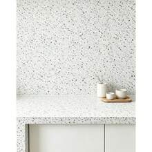 Selbstklebende Granit Vinyl Tapetenrolle, wasserdichte Wandaufkleber zur einfachen Installation für Wohnzimmer, Schlafzimmer, Küche Wandaktualisierung, Schrankpaneele & Tischplatten | Mehrere Größen: 15,7 Zoll*39,3/118,1/196,8/393 Zoll - Weiß - Übersicht 6