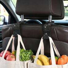 2pcs Shiny Car Seat Headrest Hooks, Crystal Diamond Car Bag/Handbag/Coat Hanging Rack, Car Interior Storage Organizer Accessories, Suitable For Women And Girls, Universal Fit - A - View 9