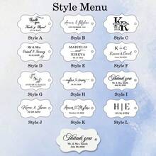 50pcs Personalized Wedding Favor Tags, Customizable Name And Date Thank You Gift Labels, Elegant Party Favor Tags, Rustic - White - View 6