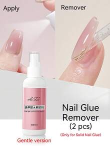AiFer 60ml/Bottle Nail Polish Remover, Easy Removal Solid Gel Nails, Suitable For Fake Nail Tips, Not Suitable For Gel Base Coat Or Gel Nail Polish - Adhesive Remover - View 2