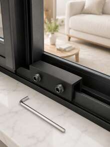 1Set Invisible Window Lock No Drill Sliding Door Stopper Hidden Window Lock Anti Opening Fixer For Sliding Screen Door And Window Restrictor - Multicolor - View 8