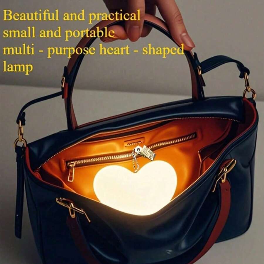 1pc Heart-Shaped LED Sensor Light, USB Rechargeable Keychain Light, Romantic Atmosphere Night Light, Suitable For Wallet, Pet, Bedroom, Handbag Decoration, Suitable For Thanksgiving, Valentine's Day, Mother's Day, Can Be Used As Holiday Gift. - Multicolor - View 1