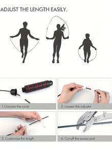 Fast Jump Rope With Non-Slip Foam Handle Adjustable Length Smooth Bearings Weighted Steel Speed Skipping Rope For Adults Men Women Jump Ropes For Aerobic Exercise Fitness Home Workouts Weight Loss Fat Training Gym Equipment Accessories - Multicolor - View 9
