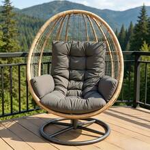 1pc Multi-Functional Rocking Chair Cushion, Suitable For Chairs, Hanging Baskets And Lounge Chairs. Egg-Shaped Hammock Base Cushion, Hanging Comfortable Seat, Egg-Shaped Cushion, Hammock Base Pad, Fashionable Cushion Style, Egg-Shaped Design, Durable Stitching - one-size - View 7