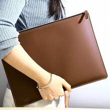حقيبة مستندات من جلد PU مقاومة للماء متعددة الوظائف بسحاب، حقيبة تخزين القرطاسية، حامل ملفات المكتب - متعدد الألوان - مشاهدة 1