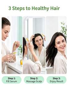 Transparent Visible Liquid Storage Massage Comb, Metal Roller Ball Liquid Dispensing Teeth For Even Application; Replaces Manual Application, Suitable For Hair Growth Serum, Beard Oil, Scalp Care And Stubble Care; Unisex, Convenient Beauty Comb. - Multicolor - View 4
