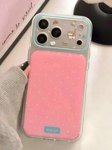 Cute Dopamine Polka Dot Cat Pattern Phone Case, Compatible With IPhone 17 Pro Max 17 Pro 16 Pro 16 Pro Max 15 Pro Max 15 Pro 14 Pro Max 14 Pro 13 Pro Max, Sweet Candy Color Shockproof Protective Shell - Pink - View 2