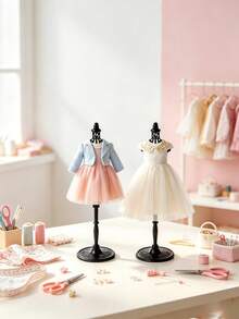 1pc Mini Plastic Mannequin Clothing Display Stand, Suitable For Clothes, Dresses, Jewelry, Scarves, Hats, Wedding Party Home Store Window Display, Photography Decoration Handmade DIY Fashion Doll Stand, Desktop Handmade Photography Prop, Used For Doll Clothing Display - Multicolor - View 4