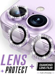 3 buah Pelindung Lensa Kamera Berlian Imitasi Warna-warni, Kompatibel dengan Apple 18 Pro/18 Pro Max/17/17Air/17pro/17promax/16/16pro/16plus/16promax/16 14 Pro 6.1 Inch/14 Pro Max 6.7 Inch, Kaca Tempered Penutup Kamera Berkilau Berlian Imitasi, Kompatibel dengan Apple 14 Pro Max/14 Pro/15/15Promax/15Pro [Sangat Pas] - Berlian Imitasi Aneka Warna - Purple - View 23