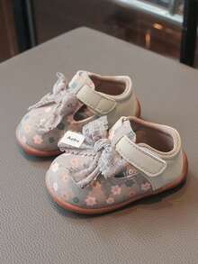 1 Pair Girls Mary Jane Shoes, Anti-Slip, Breathable, Toddler Walking Shoes, Children Student Shoes, Suitable For Spring, Summer, Autumn - Grey - View 3