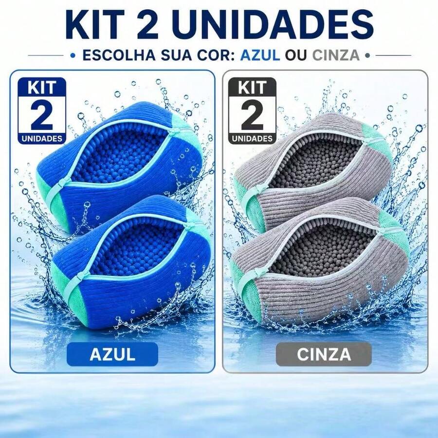 Kit 2 Sacos lavar Tenis Sapato Máquina Lavar roupas Protege não danifica Lavagem Segura Lavanderia - Visão 1