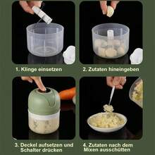 Mini Electric Vegetable Chopper 250ml Food Processor - Mint Green - View 6