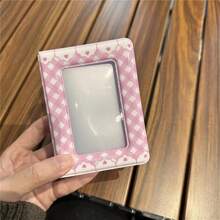 Lindo Mini álbum Kpop de 3 pulgs, bonito libro con Tarjeta De Nombre, carpeta de tarjetas, álbum de fotos con 20 bolsillos, folleto de tarjetas pequeñas, álbum de fotos - rosa - Ver 3