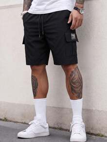 Men's Ins Fashion Casual Street Drawstring Work Shorts, Men's Street Shorts, Cool And Fashionable, Suitable For Daily Wear - Black - View 3