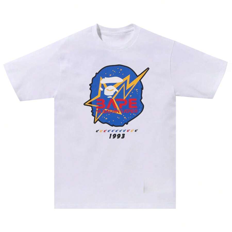 T Shirt Streetwear Space Ape Head Tee White Unisex - 白色 - 查看 1