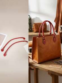 2pcs Solid Color Hand Strap Shoulder Strap DIY Bag Handle Hand-Sewn Bag Strap,Handbag Strap - Multicolor - View 3