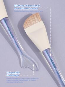 MAANGE 2pcs Facial Makeup Brush Set (Foundation Brush, Mask Brush) + 4pcs Multi-Functional Cushion Powder Puffs Makeup Tools, Gift For Women And Girls, Suitable For Home, Travel Or Outdoor Use - Multicolor - View 3
