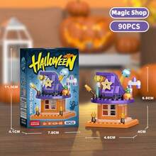 6pcs/Set Halloween Series Micro Particle Building Blocks Toy, ABS Resin Material, Multiple Creative Unique Designs, DIY Handmade Assembly Toy, Educational Stress Relief Puzzle Toy, Desktop Furniture Atmosphere Decor, Suitable For Birthday, Halloween, Christmas, Eid, National Day, Back To School Gifts - Multicolor - View 12