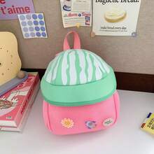 1pc New Cute Cartoon Creative Fruit Hat Backpack School Bag For Kids, Lightweight Storage, Suitable For Kindergarten, Outdoor Strolling, Short Trips, Family Camping - Multicolor - View 2