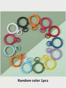 12/20/30/50/60/100pcs Random Color O-Ring Spring Clasp Hooks, Metal Carabiner Clips DIY Jewelry Connectors, Suitable For Keychains And Dog Leashes - Round Keychain - View 10