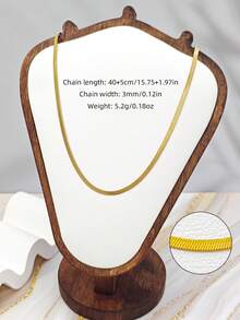 1PC Stainless Steel Snake Chain Necklace For Women, Flat Herringbone Chain Choker, Waterproof Gold Silver Layered Necklace, Minimalist Jewelry Gift - Blade Chain - View 5