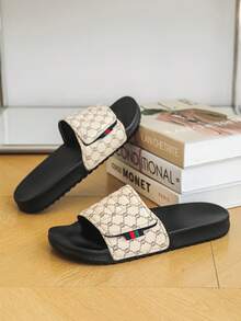 Summer Men's Casual Sandals - Thick Sole Fashion Bedroom Home Flip-Flops, Sports Plus Size Beach Sandals, Sizes 39-47 - Black and White - View 5