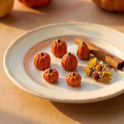 5/20pcs Mini Pumpkin Resin Figurines - Halloween Micro Landscape Decoration Set, Miniature Handmade Ornaments, Suitable For Fairy Garden, Terrarium, Bookshelf, Desktop Display (Some Details Random)