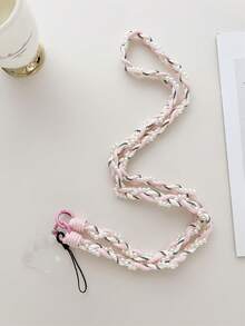 1pc Handmade Pearl Chain Creative Crossbody Long Phone Lanyard Bag Strap - Multicolor - View 3