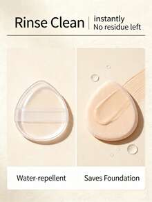 Transparent Silicone Makeup Sponge 3D Jelly Q-Bounce Cushion Puff, Non-Absorbent, Easy Application, Wet Use Makeup Tool - Clear - View 5