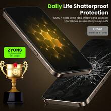 ZYONS 2 buah Pelindung Layar Kaca Tempered Privasi Dimensi Penuh 360° Kompatibel dengan Apple 18/17 Pro Max/Fold/16/15/14/13/12/11/X Semua Seri, Anti-Intip dari Semua Sisi, Anti-Jatuh, Anti-Sidik Jari, Anti-Gores, Tahan Aus, Anti-Ledakan, Transparansi Tinggi, Perlindungan Layar Penuh untuk Kantor dan Perjalanan - 2 lembar - View 5