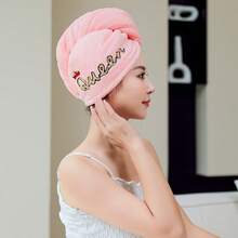 1-3 buah Topi Pengering Rambut Panjang Wanita QUEEN Bordir Baru, Tebal, Sangat Menyerap, Lembut dan Nyaman. - MultiWarna - View 6