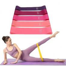 5pcs/Set Resistance Loop Bands Set With Storage Bag, Elastic Fitness Training Bands For Yoga, Pilates, Strength Training And Home Workout - A - View 4