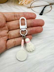 1pc Sports Pattern Cute ABS Plastic (ABS Resin) Badminton Racket Resin Keychain - Sports Keychain - View 7