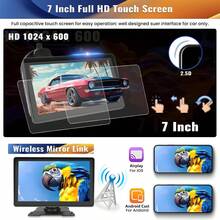 7 Inch HD Touchscreen Car Play Display Portable Car Radio Wireless CarPlay Android Auto Bluetooth GPS Navigation Mirror Link Rear View Camera, FM AUX/USB+ 64G TF Card Remote Control No Battery - D - View 3