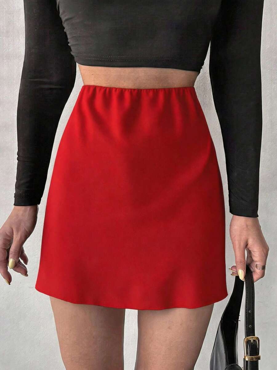 Red – Women's Mini Bell Skirt - Red - View 1