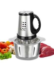 Upgraded LAC 3L Capacity Rigid Plastic Lock Free Installation Disassemble Easy Clean Stainless Steel Bowl 4 Blade Dual Speed Meat Mincer Grinder Garlic Chopper - View 1