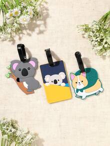 3pcs Fashionable Minimalist Premium Letter Travel Luggage Quick Identification Tags, Minimalist Fashion Letter Pattern Luggage Tags, Lightweight Suitcase Tags, Travel Accessories, Luggage Identification Tags, Airplane Boarding Pass, Travel Carry Identification Tags - Multicolor - View 2