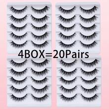 AYRMILLA 20Pairs Cat Eye Eyelashes Fox Natural False Eyelashes Fluffy Soft Dramatic 3D Mink Eye Black Thin Long Lash Multi-Layer Short Thick Eyelash Extended Large Volume Makeup Cross Wedding Parties Club Daily Work Meetings Comfortable Lashes - 黑色 - 查看 12