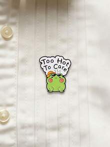 Cartoon Lazy Frog Slogan Lapel Pin Funny Meme Brooch For Backpack Hat Jacket - Green - View 5